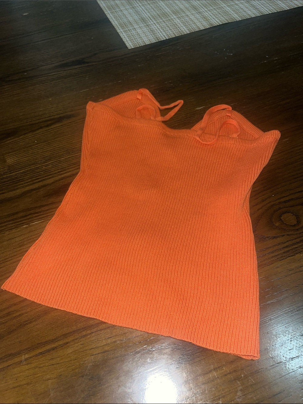 SHEIN Orange Ribbed Button-Front Cami - Picture 2 of 3